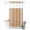 Desert Khaki, variant on No Hook Shower Curtain, Simple Blue Shower Curtains for Bathroom with See Through Top Window, Vintage Country Vertical Striped Linen Texture Waterproof & Washable Bath Curtain Narrow 54"x78"