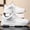 White and Grey, variant on Men's Low-Top Sneakers with Thick Cushioned Sole Minimalist White Casual Shoes Suitable for Gym, Office, - Upper & Round Toe, Streetwear - - Comfortable Athletic Footwear