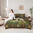 thumbnail image 5 of Manfei White Wolf 7pcs Queen Bedding,Pretty Floral Tree Bedding Comforter Set Queen,Green,Black Reversible, 5 of 7