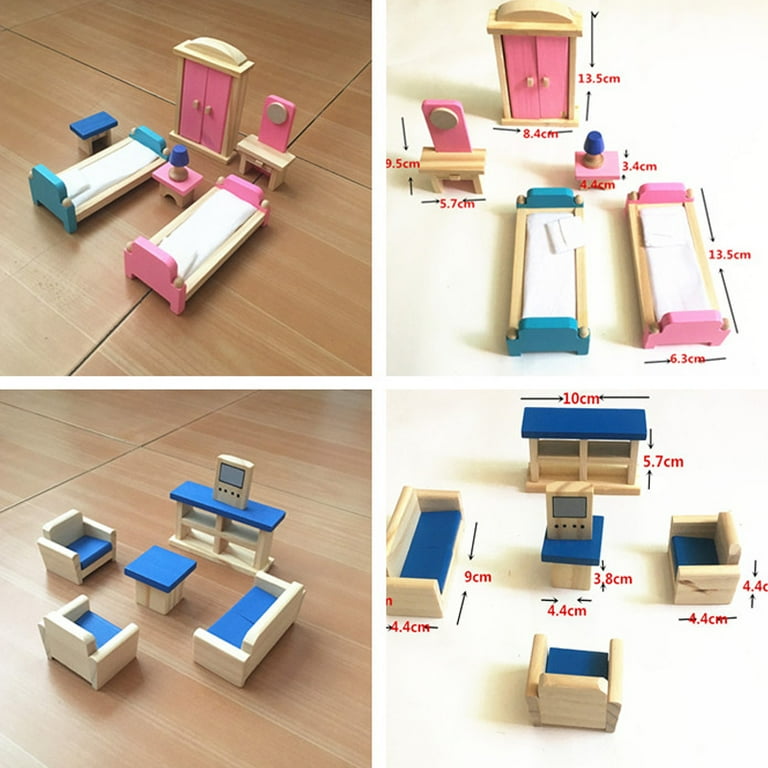 Melissa & Doug Dollhouse Bathroom Furniture Set - 4-Piece Wooden Set For 1:12 Scale Dollhouses
