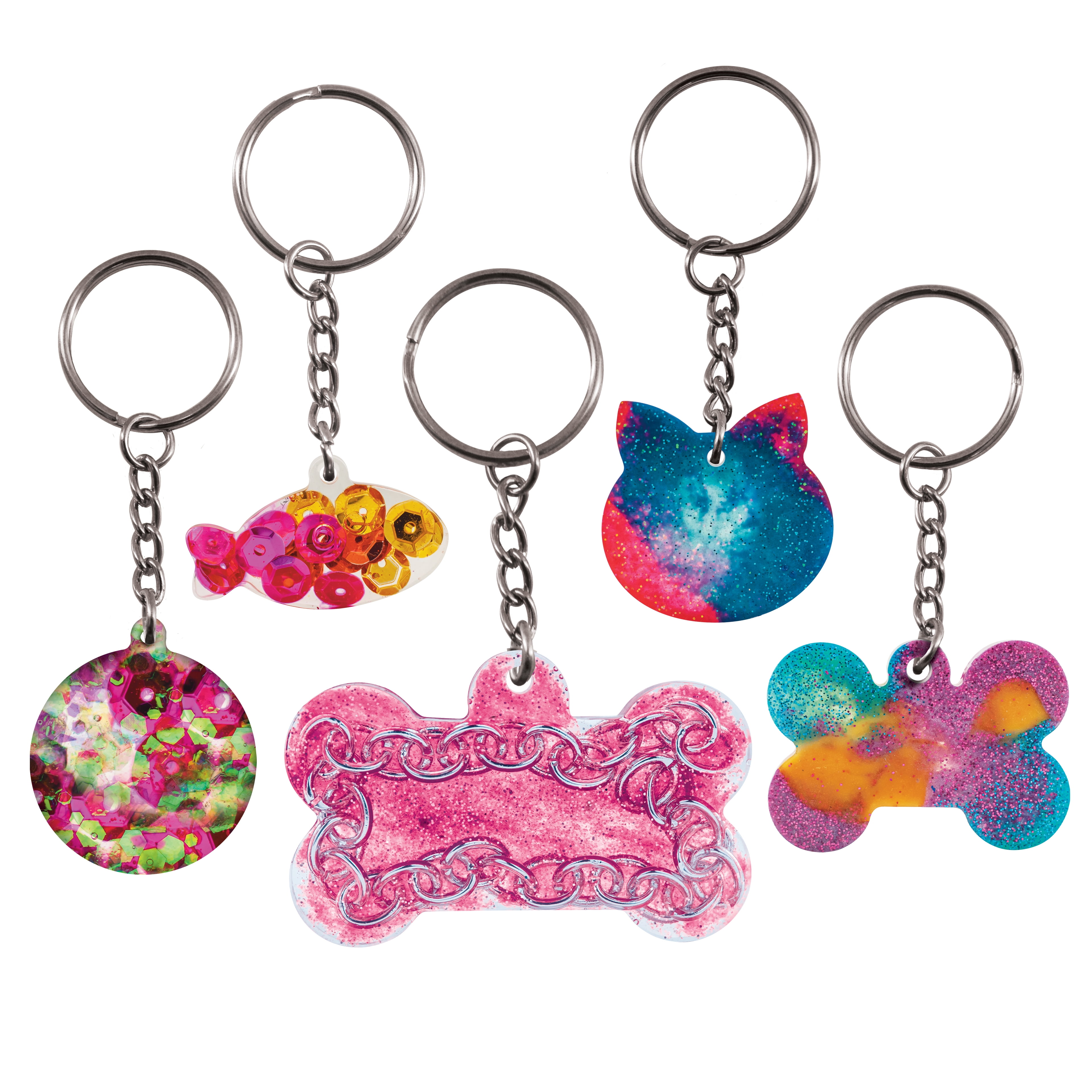 Pet Tag Silicone Mold Set by Craft Smart – 15 Mold Shapes with Key Rings per Set - Clear Silicone for DIY Resin Projects - 12 Pack (180 Molds Total)