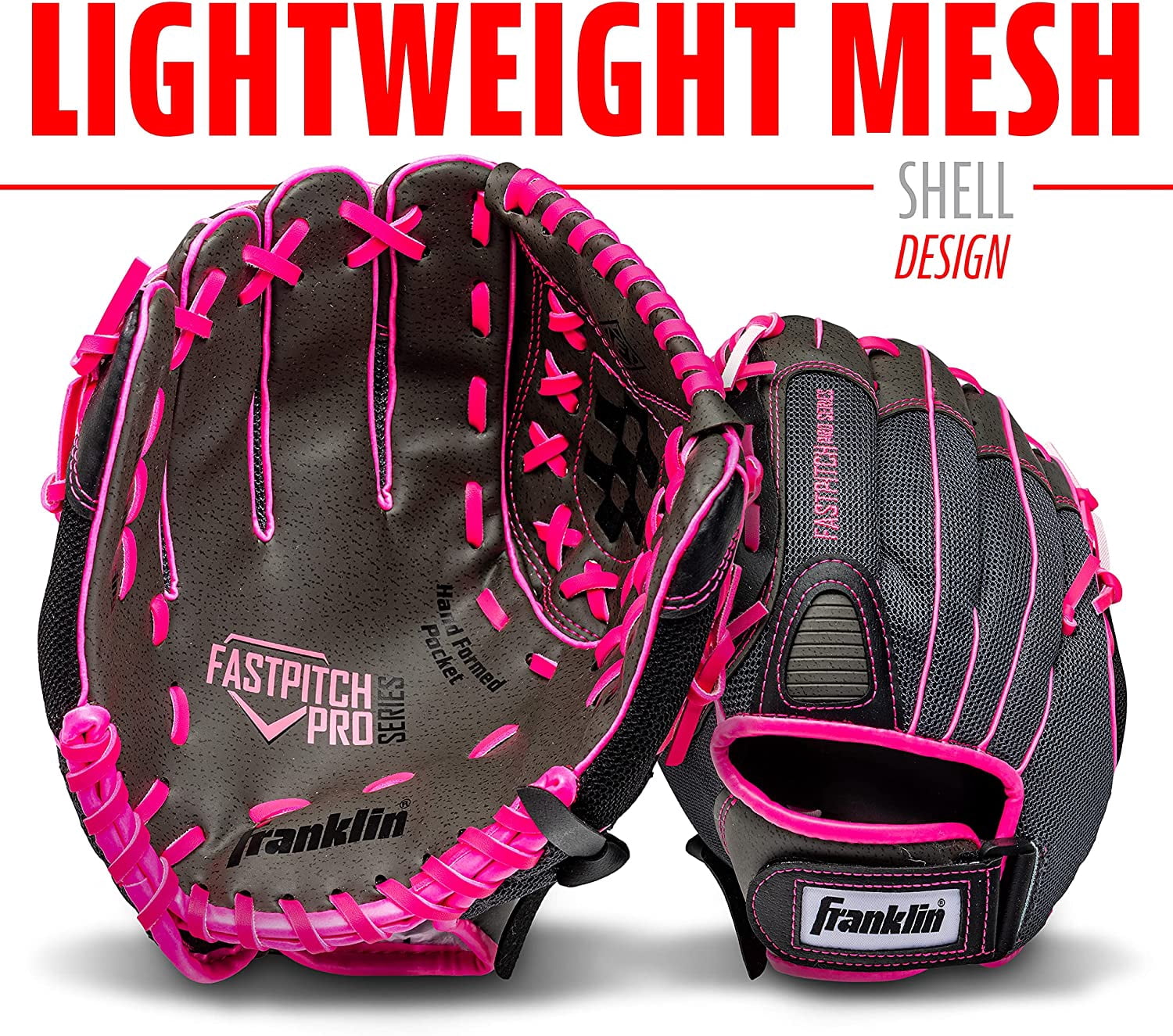 Franklin Sports Fastpitch Pro Softball Glove, 11 in, Pink, Left Hand Throw