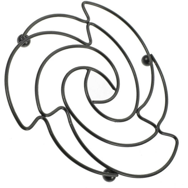 Black Iron Art Tableware Mat Heat Insulation Pot Pad for Home Cafe Restaurant Use 12.5 x 8.5 in