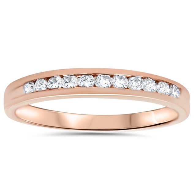 Bague Empilable pour Femme en Or 14K avec Diamants Ronds de 0,30 ct pour Anniversaire et Mariage