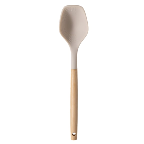 Mainstays Silicone 12.8in L Solid Spoon with Bamboo Handle