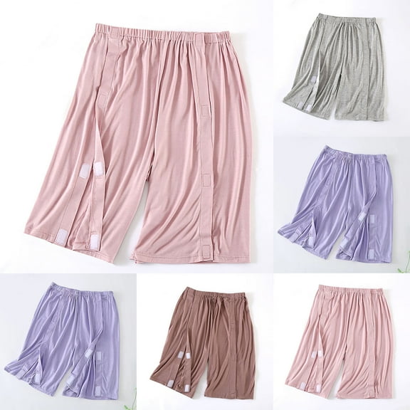 HVOBTTY Women's Short Pajama Pants, Pajama Pants for Women, Women's Casual Plus Size Solid Color Home Thin Pants Sleeping Pants Pink, L
