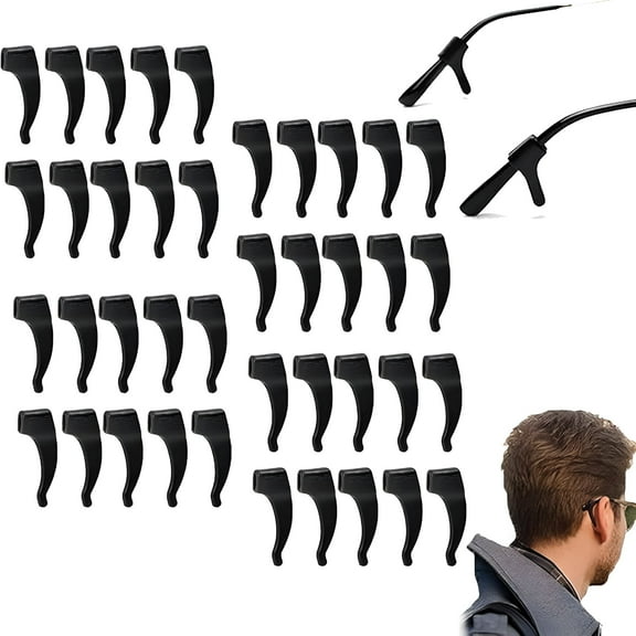 GJX Glasses Grips, Silicone Anti-Slip Eyeglasses Ear Hook, Anchor Glasses Ear Grips Non-Slip for Behind the Ear