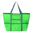 thumbnail image 1 of Bolsa de playa de malla grande para mujeres y hombres con bolsillos, bolso de mano con juguetes de arena, adecuado para viajes, verde, 1 of 5