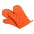 thumbnail image 1 of Panxico Oven Mitts Kitchen Essentials Pure Color Thickening Microwave Oven Handbag Orange, 1 of 5