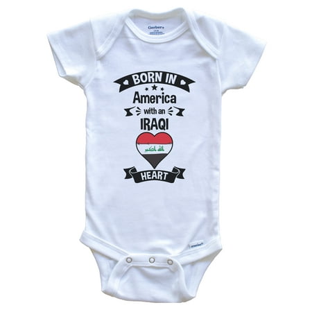 

Born In America With An Iraqi Heart Baby Bodysuit