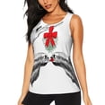 thumbnail image 2 of Picia Moose Kissing Under Mistletoe Pattern Women's Workout Tank Top,Breathable Activewear,Slim Fit Athletic Top,Versatile Workout Moisture-wicking top-Small, 2 of 9
