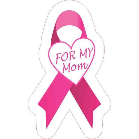3in x 5in For My Mom Breast Cancer Ribbon Sticker