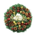 thumbnail image 2 of Titcea Christmas Wreaths, 12 Inch Plastic Christmas Wreaths with Pinecone&Xmas Balls, Merry Christmas Sign, Hanging Winter Decorative Outdoor Indoor, 2 of 7