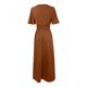 thumbnail image 5 of Vestido largo elegante de cuello en V y cintura alta para mujer: mangas plisadas, abertura lateral, fruncido, vestido de noche para bodas y fiestas., 5 of 5