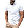 thumbnail image 3 of JTieacloth Mens Button Closure Shirt Men's Short Sleeve T Shirt Summer Casual Solid Holiday Shirts Tops White XL, 3 of 5