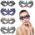 thumbnail image 1 of 5 piezas de máscaras de encaje para graduación. Máscaras de mascarada, máscaras de encaje para ojos, máscaras de ojos misteriosas, máscaras de mascarada Máscara de encaje negro sexy para mujer para fi, 1 of 5