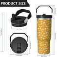thumbnail image 4 of 30oz Handheld Travel Tumbler with Handle – Double Wall Stainless Steel Insulated Cup, Flip Straw Lid, Leak-Proof & BPA-Free for Hot and Cold Drinks – Durable Coffee & Juice Mug Pink, 4 of 7