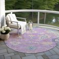 thumbnail image 5 of Addison Rugs Chantille Indoor/Outdoor Transitional Global Purple Washable Round Rug, 8' x 8', 5 of 5