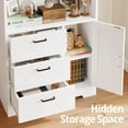 thumbnail image 5 of 6-Tier Bookshelf with Door and 3 Drawers, 71" H Tall Bookcase with 3-Tier Open Shelves, Wooden Book Shelf with Storage Cabinet for Home Office, Living Room, Bedroom, 5 of 8