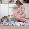 thumbnail image 3 of Blue and Pink Pioneer Flower Pattern Kitchen Rugs Sets Of 2,Anti Fatigue Kitchen Mat Rugs Non Slip Washable,Decorative Kitchen Floor Mats for Kitchen,Sink,Laundry,17"x30"+17"x47", 3 of 7