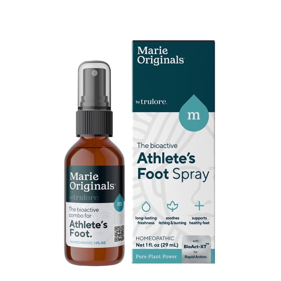 Marie Originals Athletes Foot Spray, Antifungal Treatment, Itch Relief and Foot Deodorant for Women and Men Travel, and Work, 1 Fl. Oz