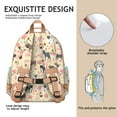 thumbnail image 5 of Pugs and Flowers Backpack for School,Cute School Bag,Schoolbag with Adjustable Shoulder Straps & Padded Back,15.25"x11.5"x5.25", 5 of 6