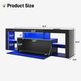 thumbnail image 2 of Blotout 71" Floating High Gloss LED TV Stand for up to 75/85" TVs, Wall-Mounted Entertainment Center with Power Outlets & Hidden Storage Cabinet and Open Adjustable Glass Shelf, Black, 2 of 9
