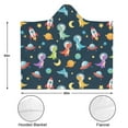 thumbnail image 3 of Wearable Blanket,Space Dinosaurs Rockets Planets Hooded Wearable Flannel Blanket for Adults & Teens,Winter Poncho Shawl Wrap Cape Cozy Anti-Pill,50"x60", 3 of 5