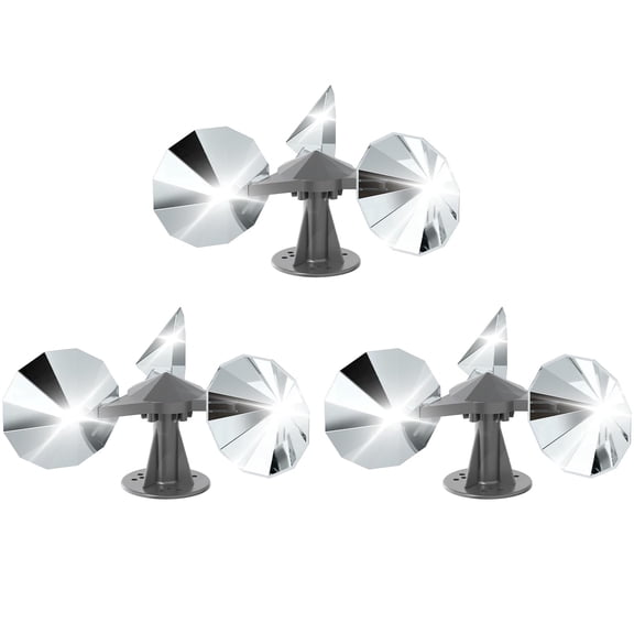 Reflective Wind Spinner Bird Deterrent with Base, Double Sided Mirrored Blade ABS Bird Repeller, 360 Rotating Reflector for Roof Patio Garden & Boat