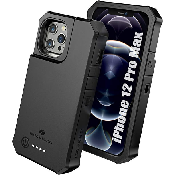 Zerolemon Iphone 12 Pro Max Battery Case mah Wireless Charging Lightning Headphone Supported Ruggedjuicer Extended Battery Charger Case For Iphone 12 Pro Max 6 7 Black Walmart Com Walmart Com