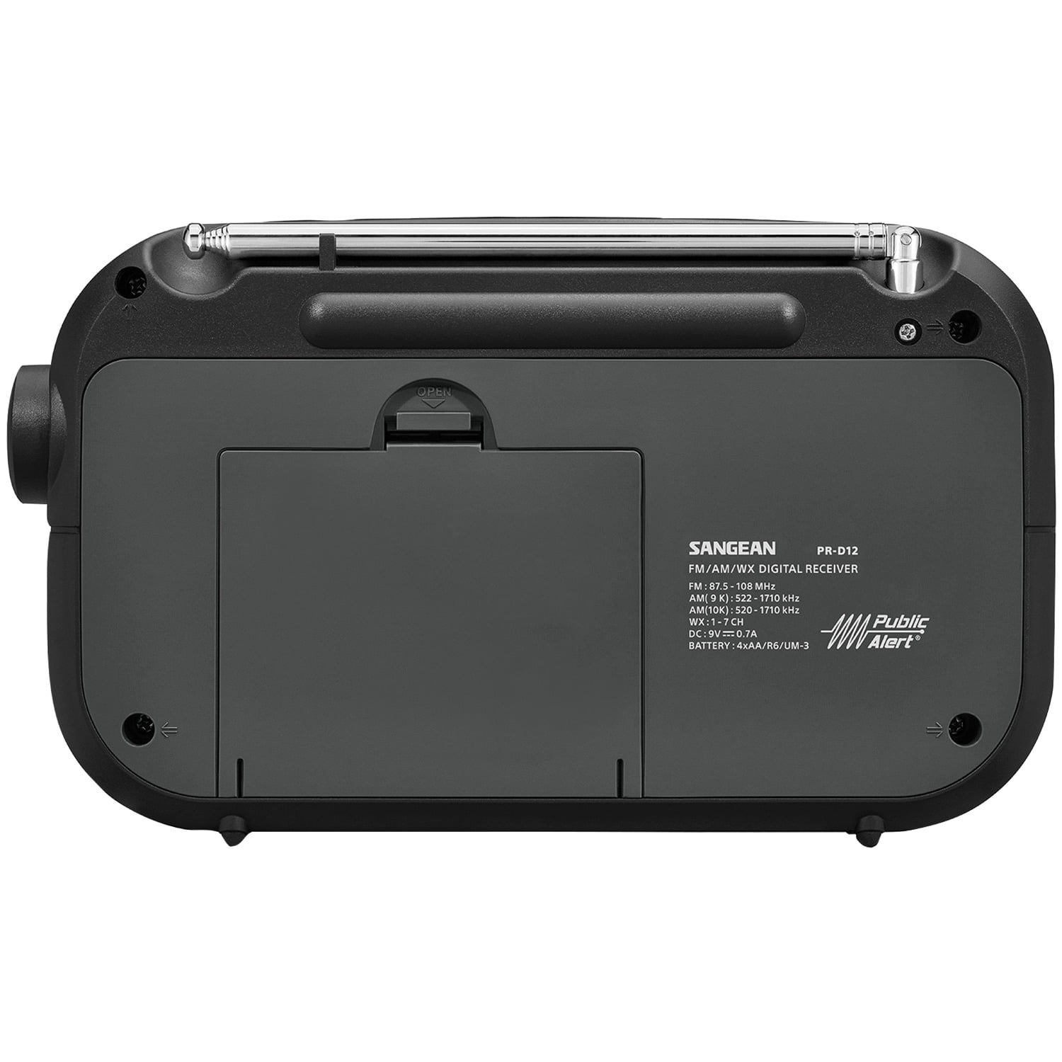 Sangean Portable AM/FM Radios, Black, PR-D12