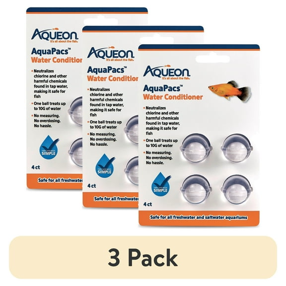 (3 pack) Aqueon AquaPacs Water Conditioner 4-Pack