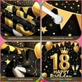 thumbnail image 4 of Golden 18th Birthday Banner Luxury Display Crown Decor Balloon Elements 18th Party Backdrop for 18th Birthday Party Adult Celebration Party Photo Shoot, 4 of 9