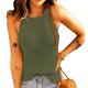 thumbnail image 1 of Camiseta sin mangas de punto para mujer, cuello redondo, Color puro, camisas sin mangas informales de verano para uso diario, 1 of 6