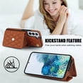 thumbnail image 3 of Samsung Galaxy S22 Funda Protectora con Bloqueo para Billetera Funda con Tapa Magnética Bolsillo con Ranuras para Múltiples Tarjetas con Correa para el Hombro y Correa para la Muñeca Desmontables, 3 of 7