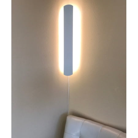 

Solid Wood Hover Plank Corner/Wall Accent Light Plug-In 24 h Almond Finish by Home Concept