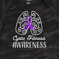thumbnail image 4 of Inktastic Cystic Fibrosis Awareness with Ribbon and Lungs Boys or Girls Baby Bodysuit, 4 of 5