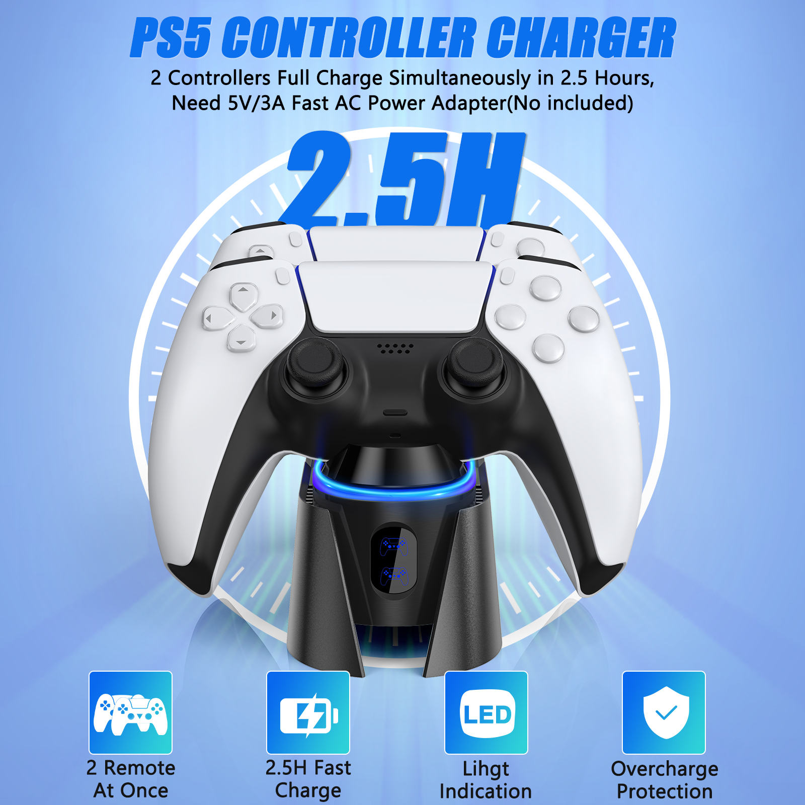 Cshidworld PS5 DualSense Controller Charging Dock photo 2