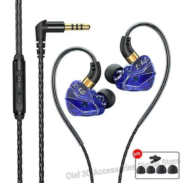 Auriculares con cable y conector en forma de L de 3,5 mm, auriculares de graves de alta fidelidad, auriculares internos, auriculares manos libres para jugadores, para Xiaomi, Samsung