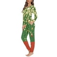 thumbnail image 2 of FKELYI Glitter Christmas Bell Pj 2-Piece Elastic Hoilday Sleepwear for Women Pajama Set Durable Long Sleeve Loungewear Size M, 2 of 5