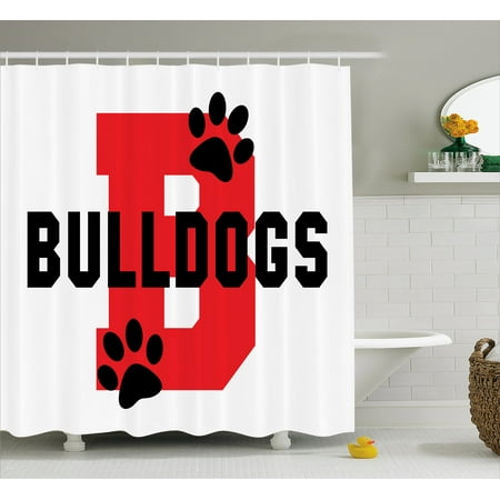 English Bulldog Shower Curtain Paw Print Silhouette And Giant B English Bulldog Shower Curtain Paw Print Silhouette And Giant B Letter Background Custom Logo Design