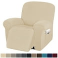 thumbnail image 1 of Recliner Sofa Slipcover, Four Piece High Stretchy Reclining Chair Cover, Machine Washable Spandex Jacquard Fabric, Bottom Elastic Easy to Install, 1 of 8