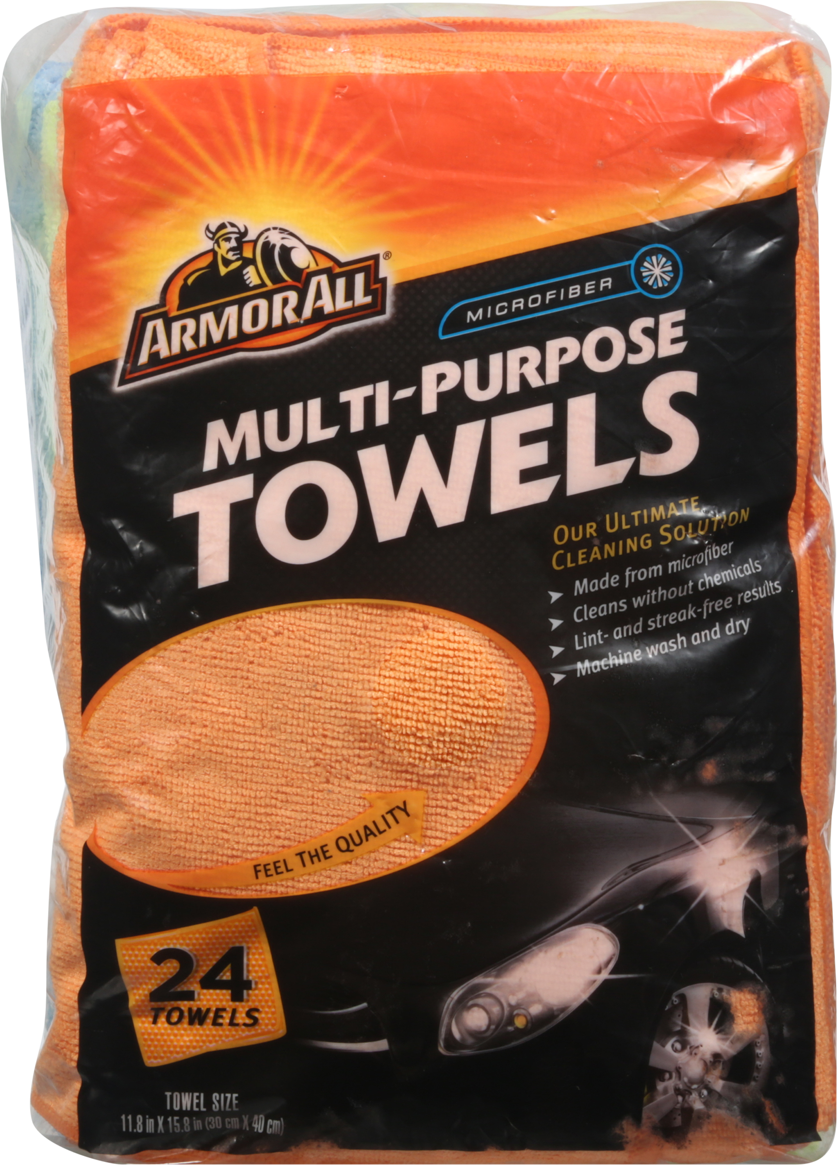 Armor All Microfiber Car Cleaning Towels, Cleaner for Bugs, Dirt  Dust,  For Cars  Truck  Motorcycle, Pack of 24, 17622