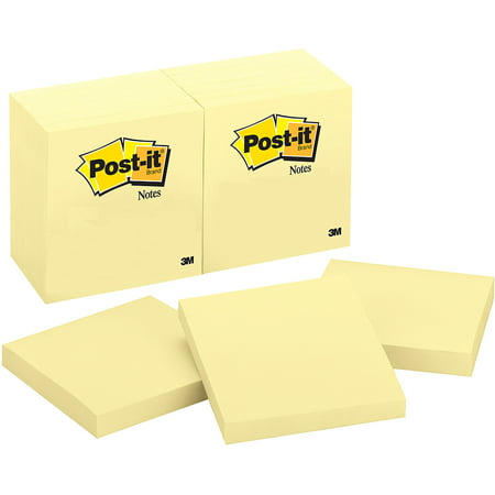 Post-It Sticky Notes, 12 Pack, Canary Yellow, 100 Sheets per (Best App For School Notes)