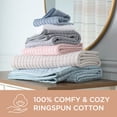 thumbnail image 6 of TOWN & COUNTRY EVERYDAY 6-Piece Textured Windowpane Set, 2-Bath Towels, 2-Hand Towels, 2-Washcloths, 100% Cotton, Plush & Absorbent 550GSM, Blue, 6 of 8