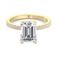 thumbnail image 2 of Ibiza - Thin Pave Moissanite Emerald Cut - Lab Diamond Engagement Ring, 2 of 3