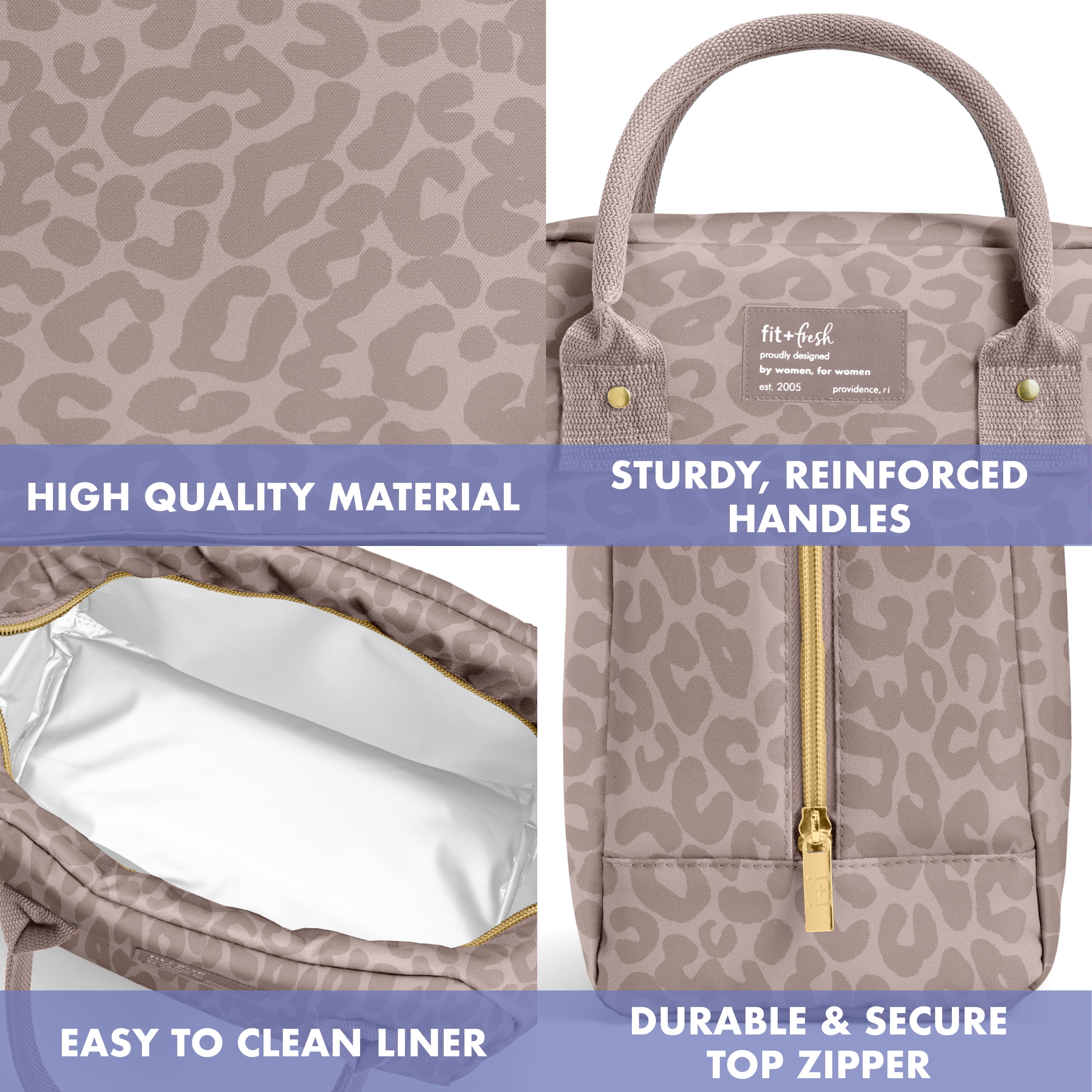 Fit & Fresh 7039CX3829 Bloomington Lunch Bag Kit - Mocha Feline Fine