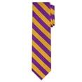 thumbnail image 2 of Jacob Alexander College Stripe Woven Extra Long Neck Tie for Big and Tall Men - Purple Gold, 2 of 5