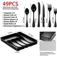 thumbnail image 2 of Home Decor 49-Piece Matte Black Stainless Steel Silverware Set with Drawer Organizer (Service for 8), 2 of 7