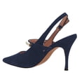 thumbnail image 4 of FSJ Women Stylish Pointed Closed Toe Pumps Stiletto High Heels Pearl Buckle Strap Slingback Sandals Wedding Party Dress Shoes Size 5 Blue, 4 of 4